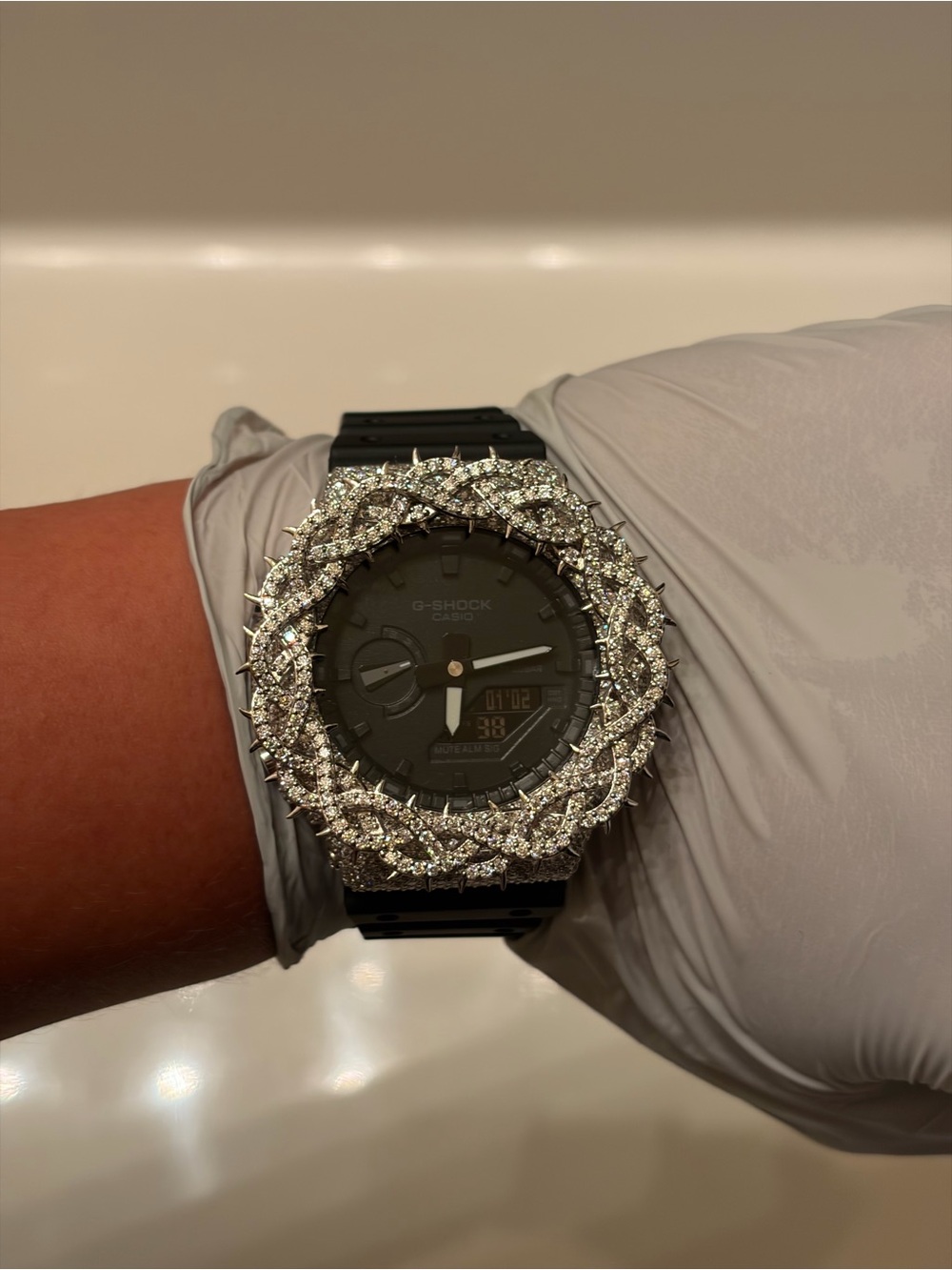 G-Shock Black Digital-Analog Watch with Silver Crystal Bezel - Picture 11 of 11